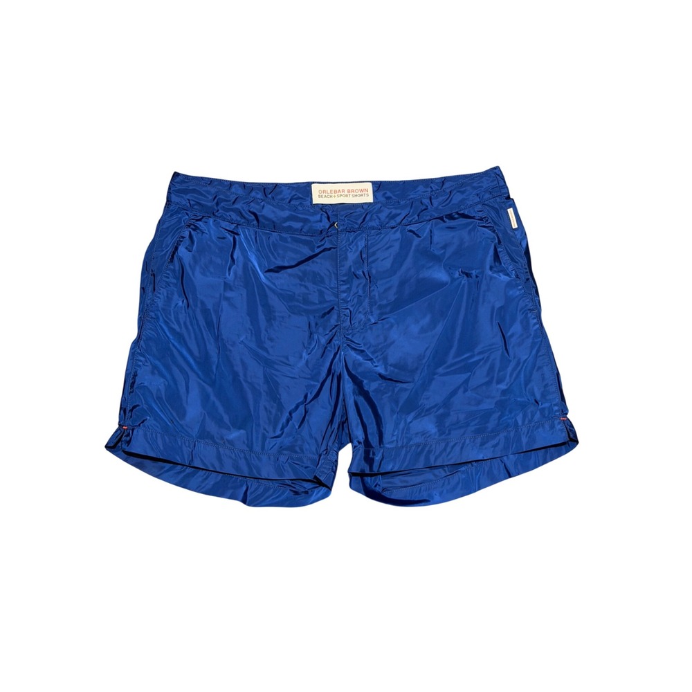 Orlebar Brown Mens Beach Sport Swim Shorts Royal Blue Mesh Lined 5in Inseam